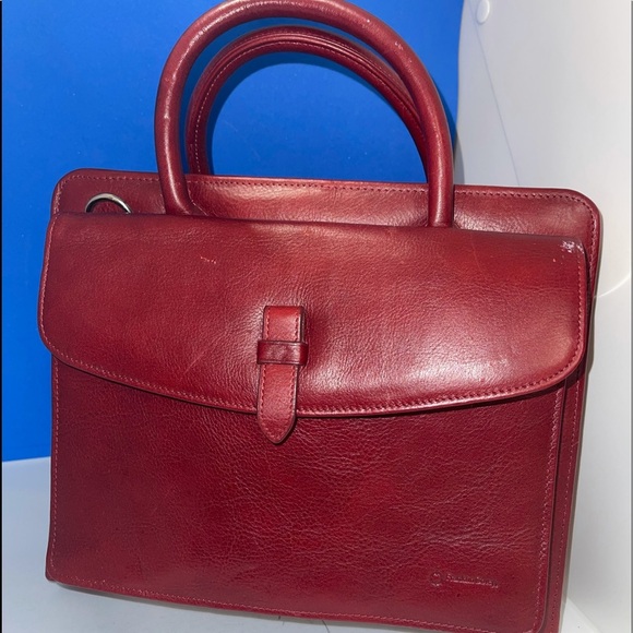 Franklin Covey Beautiful Dark Red Leather Bag - Picture 1 of 16